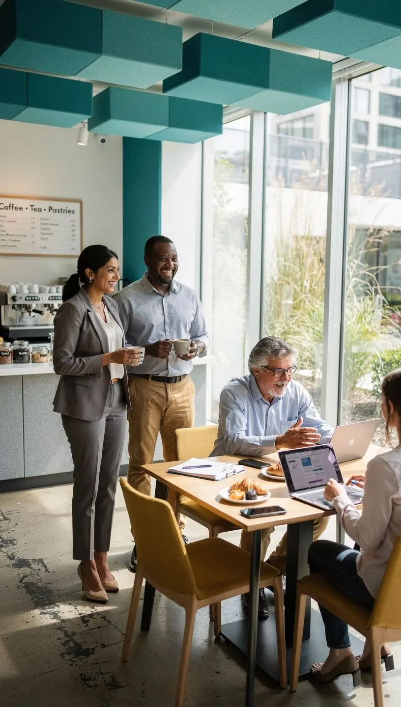 Зона для переговоров с звукоизоляцией и стильными перегородками