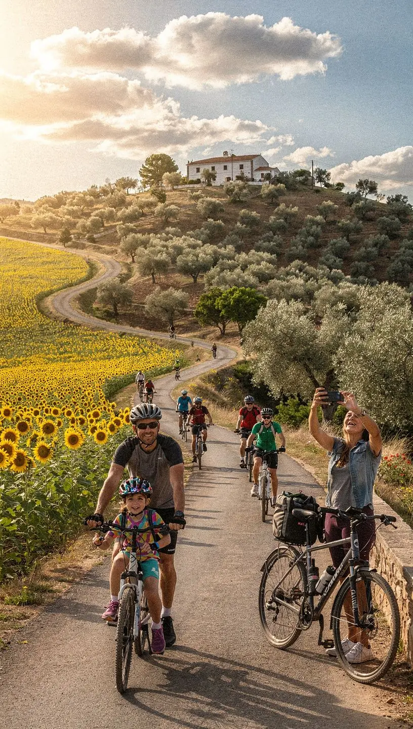 Centro de alquiler de bicicletas moderno con variedad de modelos disponibles para turistas en una ciudad española.